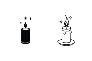Lit Candles, Magic, Mystical, Wicca, Spell, Ritual, Light, Flame, Sparkles, Icons