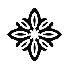 Abstract floral design with colorful flower and leaf elements in a decorative circular pattern