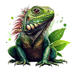 Iguana PNG tropical reptile PNG scaly lizard PNG exotic pet PNG green iguana PNG wildlife jungle animal PNG transparent background