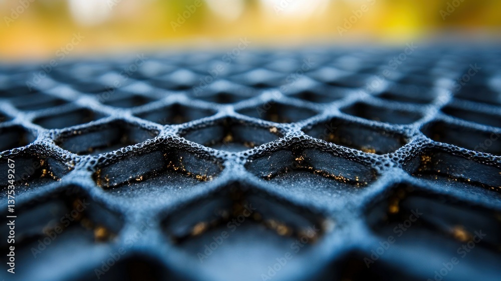 Poster abstract macro photography: intricate hexagonal grid texture