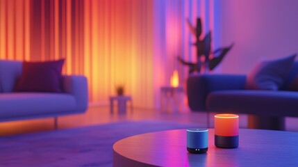 Relaxing Indoor Atmosphere with Ambient Lighting and Modern Decor