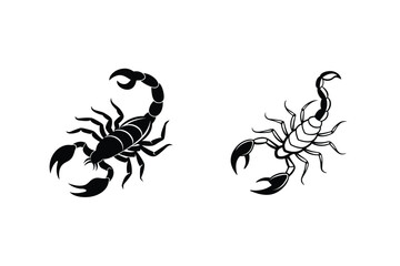 Two Black Scorpion Designs Tattoo, Illustration, Art, Venom, Arachnid