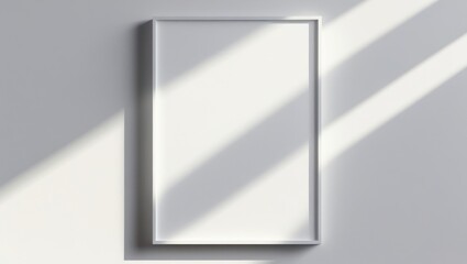Closeup of empty white rectangle poster