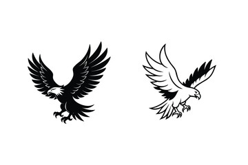 Majestic Eagles Two Black and White Vector Designs