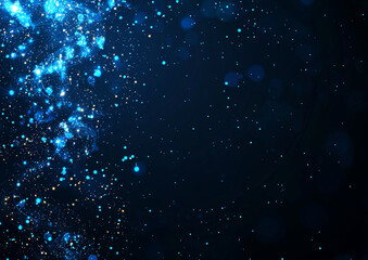 Fototapeta premium Abstract glowing light effect background with stars, creating mesmerizing blue atmosphere filled with shimmering particles and sense of depth