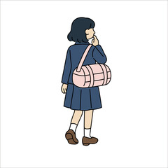 ブレザー姿の女子高生の後ろ姿