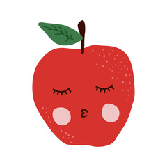 Cute apple fruit illustration. Fruit element decoration