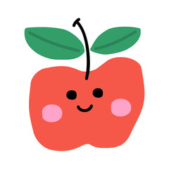 Cute apple fruit illustration. Fruit element decoration