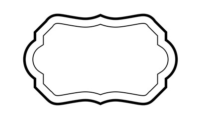 Outline vintage labels. Vignette blank label set. Vector banners.
