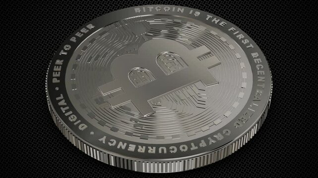 Silver Bitcoin, Business Background, Coin, Cryptocurrency, Money, Looped, Blockchain, Exclusive
