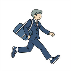 通学中の男子高校生の後ろ姿