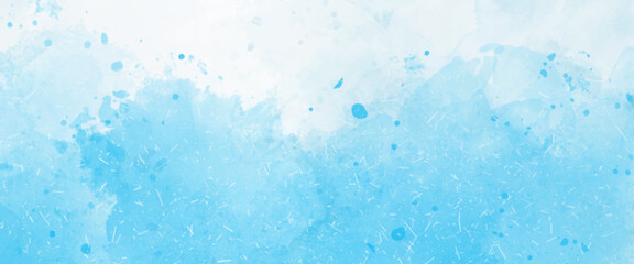 Vector watercolor border isolated on white and sky