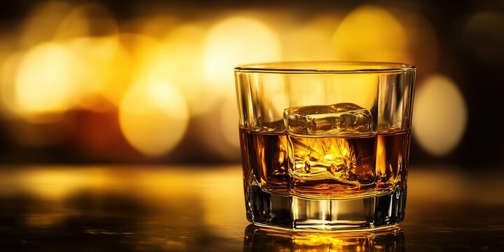 Whiskey glass Drink liquid background, close up texture amber brown gold water wallpaper, 32k Resolution 