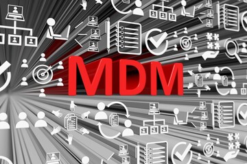 MDM concept blurred background 3d render illustration