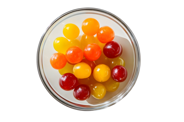 colorful jelly beans in a glass bowl