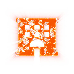 Burning icon hotel on transparent background. Looks like burnt paper