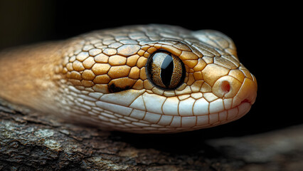 A snake&rsquo;s scales in ultra-close detail, showing the natural patterns and shine