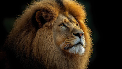 Fototapeta premium Close-up of a lion’s mane, showcasing the rough, tangled fur and individual hairs