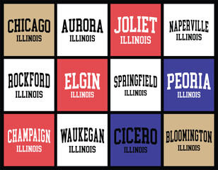 Illinois Cities by Population t shirt bundle