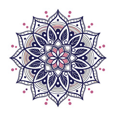 Pattern in the form of a mandala. Henna tattoo mandala. Mehndi style. Decorative pattern in oriental style. Coloring book page.