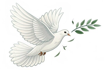 Fototapeta premium White dove isolated icon on a transparent background Png