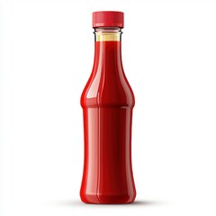 Ketchup Bottle with Red Sauce on White Background for Food Design