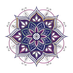 Pattern in the form of a mandala. Henna tattoo mandala. Mehndi style. Decorative pattern in oriental style. Coloring book page.