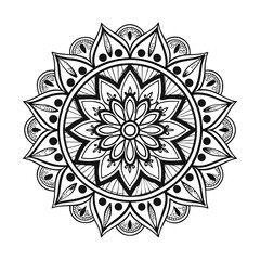 Pattern in the form of a mandala. Henna tattoo mandala. Mehndi style. Decorative pattern in oriental style. Coloring book page.