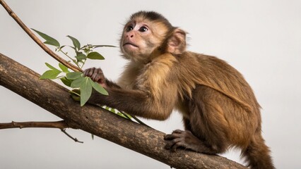 Capuchin Monkey on studio background
