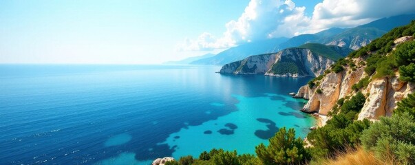 Fototapeta premium Sun-drenched Adriatic coast, stunning islands , blue, explore