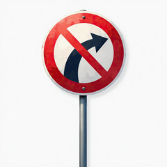 Stop right turn sign indicating traffic regulations in an urban setting