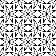 Geometric monochrome flowers on transparent layer