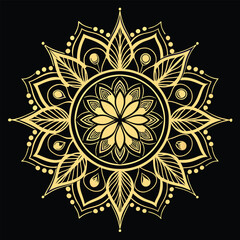 Pattern in the form of a mandala. Henna tattoo mandala. Mehndi style. Decorative pattern in oriental style. Coloring book page.