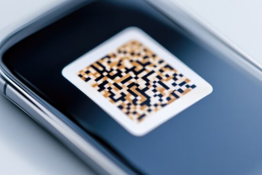 Minimalist qr code displayed on car windshield for modern digital identification and contactless transactions