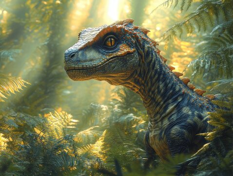 Pachyrhinosaurus Ceratopsid Dinosaur Prehistoric Creature in Lush Cretaceous Forest Wildlife