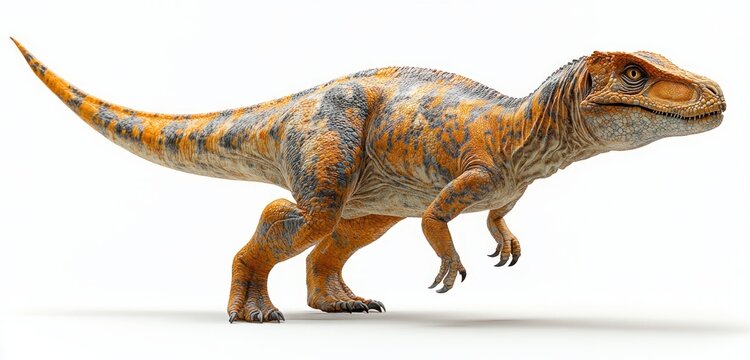 Acrocanthosaurus Cretaceous Dinosaur Predator North American Carnivorous Reptile Extinct Prehistoric Fauna Detailed Illustration