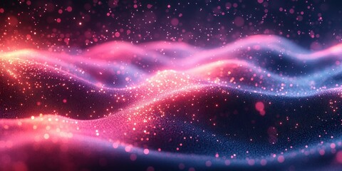 Futuristic Digital Network Illustration with Vibrant Colors and Abstract Patterns