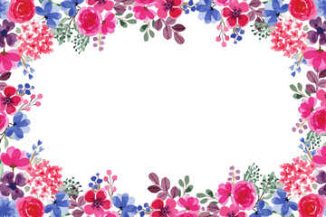 Watercolor flowers background vector for design.