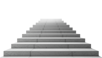 Minimalist White Staircase Leading to Infinity Against Black Background for Modern Design Concepts