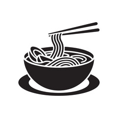 Noodle bowl,Bowl of Noodles,Sup Noodles icon. glyph style. silhouette. Suitable for food icon. simple design editable