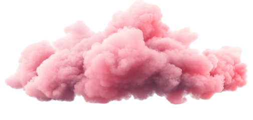 Pink cloud, pink color, transparent background, PNG