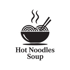 Noodle bowl,Bowl of Noodles,Sup Noodles icon. glyph style. silhouette. Suitable for food icon. simple design editable