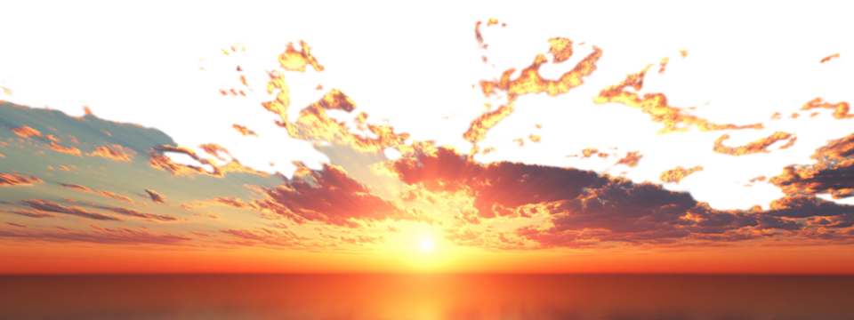 Beautiful sky with pink and orange clouds, sunset, transparent background - Powered by Adobe