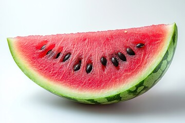 photorealistic watermelon slice isolated on white background healthy juicy fresh red fruit