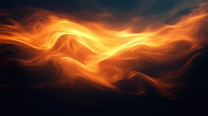 Fototapeta premium Dynamic abstract flame waves in dark background