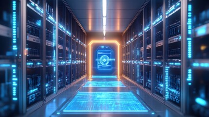 Futuristic Warehouse with Autonomous Robots and Advanced Technology