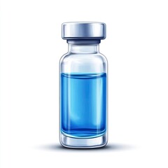 Glass Vial with Blue Liquid Medical Solution for Healthcare Use