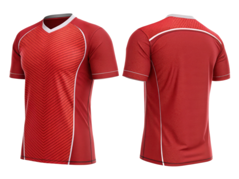 vibrant red volleyball jersey template designed for athletes, showcasing sleek and modern style perfect for team sports