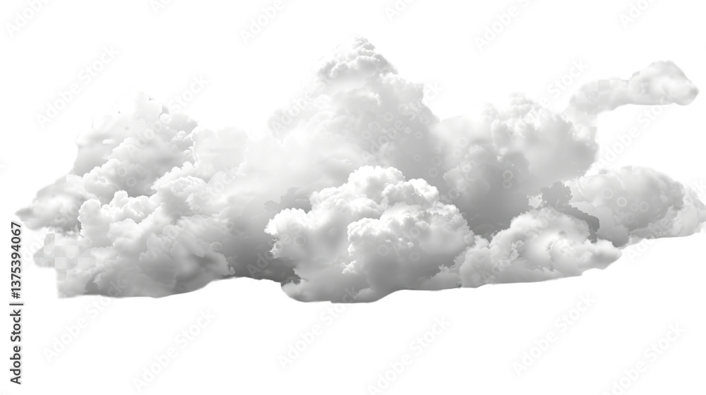 Aufkleber cloudscape serenity: the image presents a close-up view of fluffy clouds, with their soft and ethere