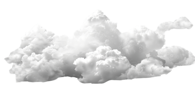 Cloudscape Serenity: The image presents a close-up view of fluffy clouds, with their soft and ethereal forms. The play of light and shadow gives a dynamic appearance. 